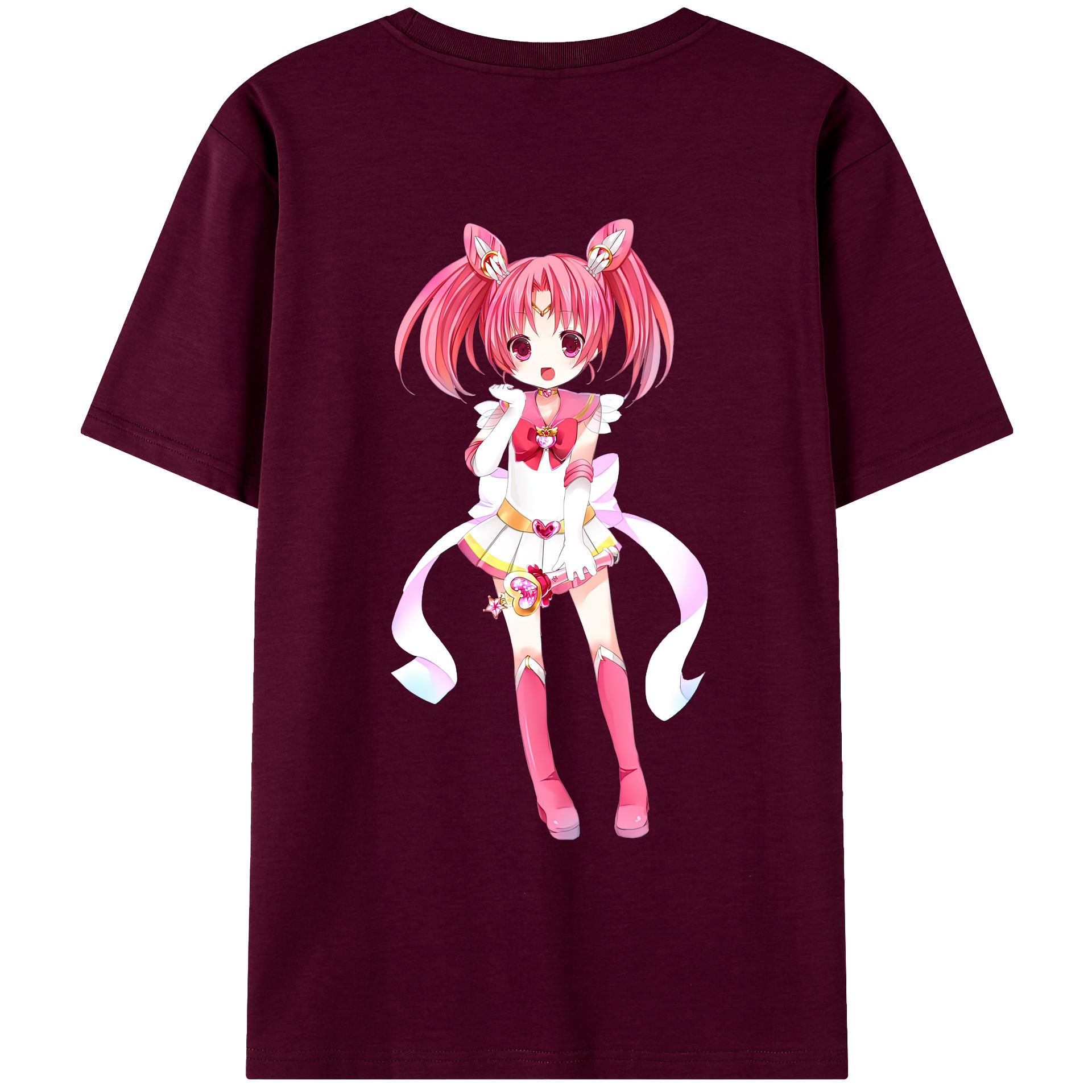 （画像用） 美少女戦士セーラームーン ちびうさ Sailor Moon Chibiusa Tsukino Usagi Small Lady Serenity レディース半袖Tシャツ(バックプリント)